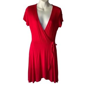 Rolla Costa/Red V-Neck Faux Wrap Dress/Women's Size Medium/Ballet Inspired